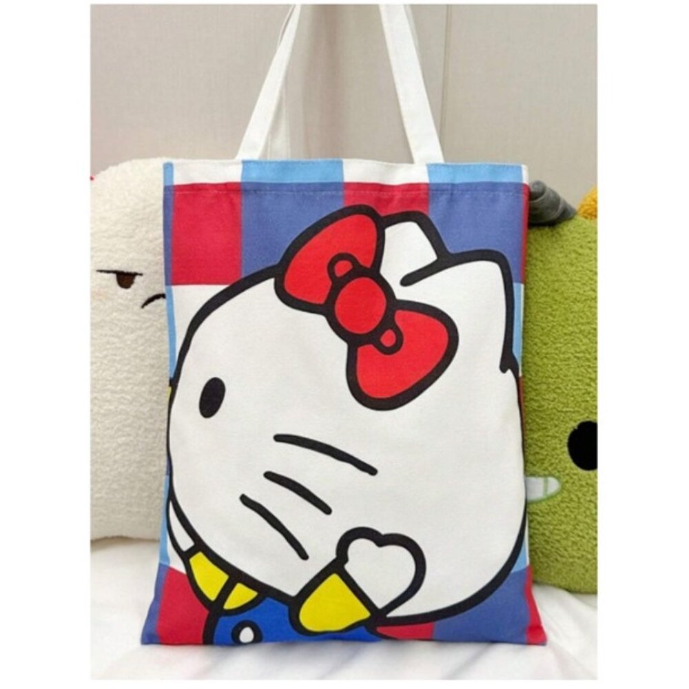SANRIO Hello Kitty Red, White & Blue Canvas Tote Bag (BRAND-NEW & SUPER CUTE!)‎